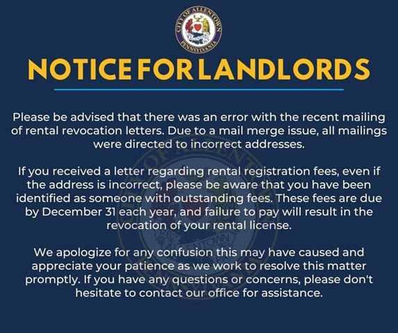 Notice for Landlords