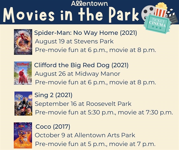 2022 Movies in the Park Schedule