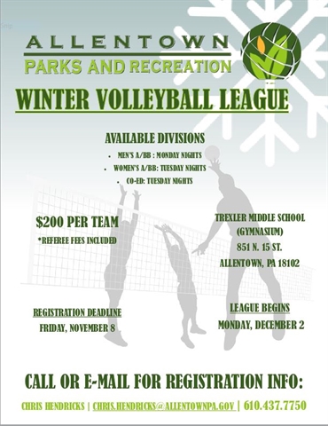 Adult Volleyball Registration Open